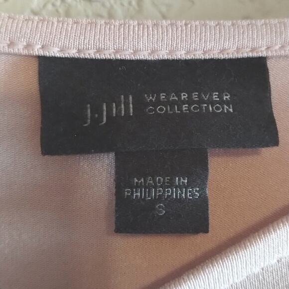 J. Jill Wearever Rosewater Mix Media Tunic 3/4 Sleeve Flowy Soft Pink  Blouse S - Picture 4 of 12